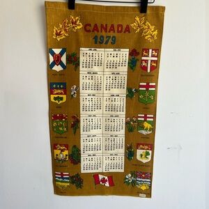 Vintage Canada 1979 Calendar Tapestry ,wall art ,In law gift